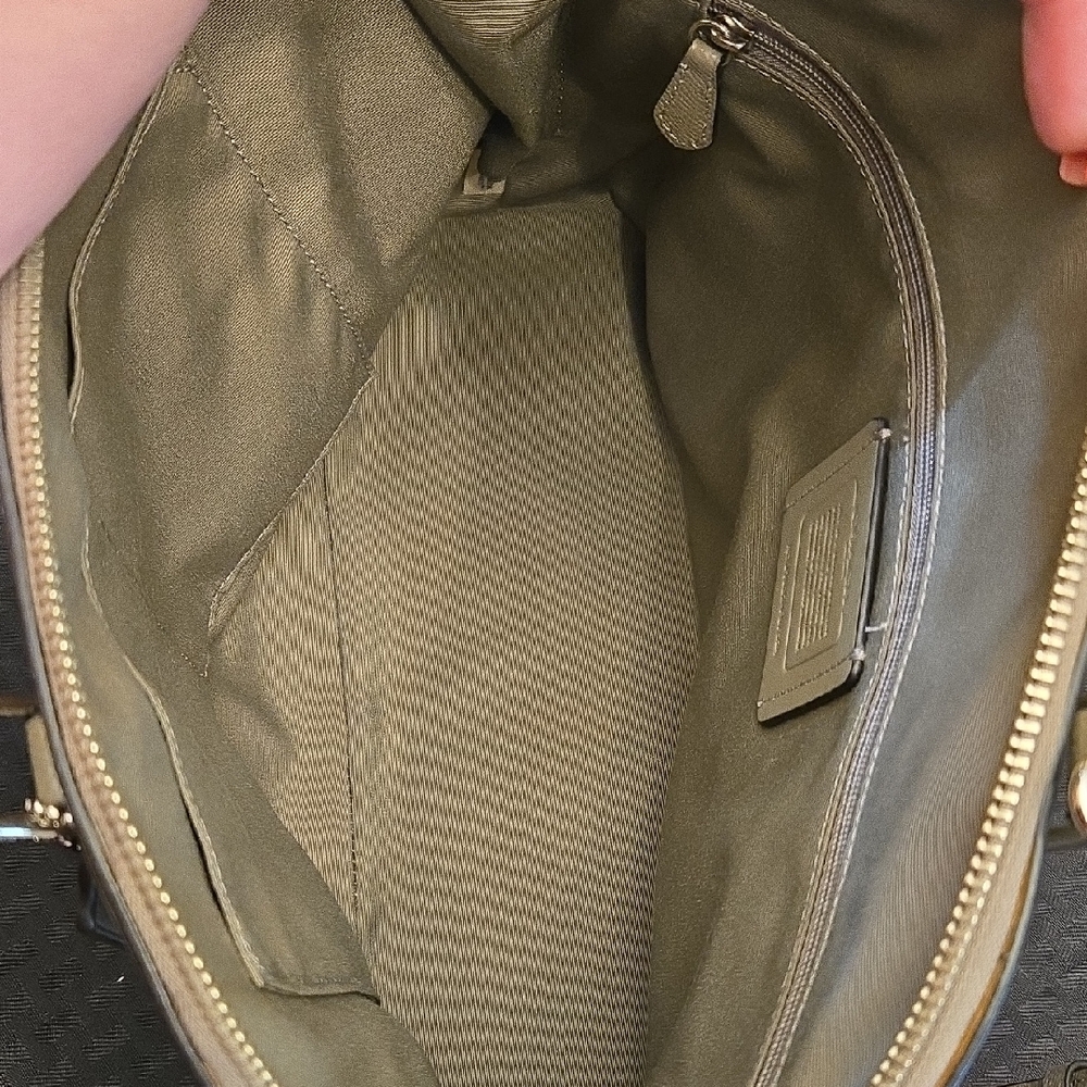 Coach Sierra Satchel Crossbody Bag Taupe Leather - Picture 5 of 14